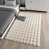 Wusboo Flauschiger Hochflor Teppich 60×90 cm – Waschbarer Kunstfellteppich...