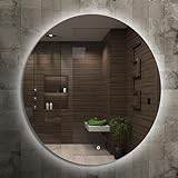 Home Glow Venti 50cm Runder Badezimmerspiegel mit LED Beleuchtung, Runder LED...