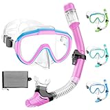 Lealinga Schnorchelset Kinder, Taucherbrille Kinder mit 180° Anti-Fog...