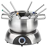 Clatronic® Fondue-Set | Edelstahl Fonduetopf (Ø 18,5 cm) | bis zu 1,2 Liter |...
