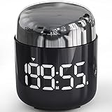 MeesMeek Digitaler Küchentimer mit großer LED-Anzeige Countdown-Timer mit Einstellbarer Lautstärke für Kochen und Lehrzeit für Kinder und Lehrer. (Schwarz) (Silber)