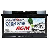 Electronicx AGM Caravan Versorgungsbatterie 12V 110Ah / 110 Ah – Deep Cycle...