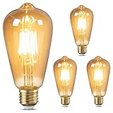 DiCUNO Edison Vintage Glühbirne E27, ST64 Filamente LED Lampe 6W, Warmweiß...