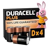 Duracell Plus D Batterien, LR20, 4 Stück, Alkaline Batterien D für...