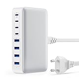 200W USB C Ladegerät, GaN III 8-Port USB Schnellladegerät PPS PD 65W Laptop...