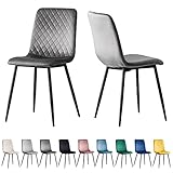 mcc direct Set mit 2 Designer-Esszimmerstühlen aus Samtstoff, Metallbeine,...