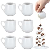GOMETY 6 Stück Milchkännchen Porzellan mit Griff, 50ml Klein Milchkännchen...