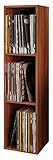 VCM Holz Schallplatten Regal | Stand Regal mit 3 Fächer für 100 Schallplatten...