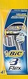 BIC 3 Flex Rasierer Set Männer, 3 Klingen, Für empfindliche Haut, 4 Stück