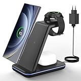 JoyGeek 3 in 1 Induktive Ladestation für Samsung, Wireless Charger für Samsung...