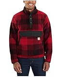 Carhartt Herren Relaxed Fit Fleece Pullover Sweater, Oxblood Plaid, S EU