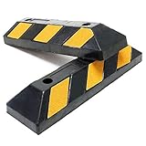 Wiltec 2x Radstopper mit Reflektoren 550 x 150 x 100 mm, Parkplatzbegrenzung aus...