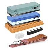 vuwo Schleifstein Set für Messer - Wetzstein Körnung 400/1000 3000/8000...
