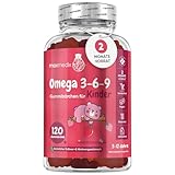 Omega 3 6 9 Gummibärchen für Kinder - 400mg Perillaöl liefert Omega 3, Omega...