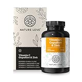 NATURE LOVE® Vitamin C Gepuffert & Zink – 180 Kapseln – hochdosiert 1000mg...