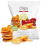 EASIS High Protein Chips Papricka, Protein Snack, Reich an Ballaststoffen, 60%...