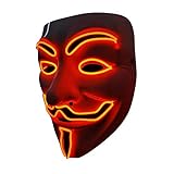 SOUTHSKY LED Maske Leuchtend V wie Vendetta Maske mit Led Licht Anonymous Masken...