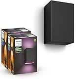 Philips Hue – Resonate Wandleuchte, 2er-Pack, Schwarz, WACA, 2 x 8W