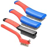 4 Stück Edelstahl Drahtbürsten Set, Stahlbürsten, Handdrahtbürste...