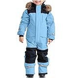 SKAJGL Skioverall Unisex Kinder Winddicht mit Kapuze Schneeanzug Wasserdicht...