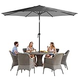 4smile Sonnenschirm 300 cm, mit UV 50+ Schutz – großer Sonnenschirm großer...