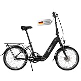 SAXONETTE E Bike Klapprad 20 Zoll mit Rücktrittbremse und nabenschaltung, E...