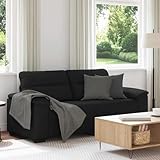 Hommdiy 2-Sitzer-Sofa Schwarz 140 cm Stoff