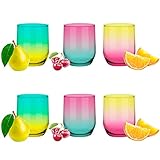 Glasmark KROSNO, 300ml, Set von 6, Trinkgläser, Highball Glas, farbige Gläser,...