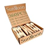 SunMoon Eco Friendly 360 Pack Einweg-Holzbestrick, 16 cm lang, Kunststofffreie...