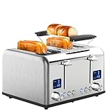 Steinborg Toaster Langschlitz | Digitales Display mit Countdown | Beleuchtete...