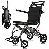 WISGING Ultraleichter Transportrollstuhl (nur 6,8kg), Klappbarer tragbarer...