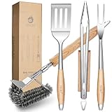 TIVOLI Grillbesteck Set 4-teilig, aus hochwertigem Edelstahl Gefertigt, mit...