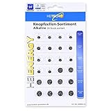 HEITECH 24er Pack Alkaline Knopfzellen Batterie - 4X AG1 / 4X AG3 / 6X AG4 / 6X...