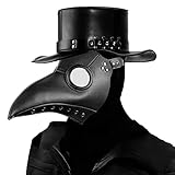 PartyCostume Pest Doktor Maske Schwarz Leder Lange Nase Vogelschnabel Steampunk...