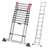 Hailo T80 FlexLine Alu Sicherheits-Teleskopleiter - ausziehbare Anlegeleiter mit...