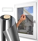Fenster Spiegelfolie 80x400cm Selbstklebend Sichtschutz Sonnenschutzfolie Innen...