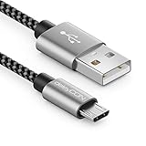 deleyCON 1m Nylon Micro USB Kabel Ladekabel Datenkabel Metallstecker Laden &...