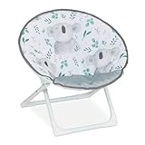Relaxdays Moonchair Kinder, Koala, faltbar, HxBxT: 47 x 50 x 48 cm, Kinderstuhl...