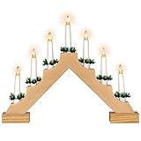 Nipach Schwibbogen aus Holz - 7 LED in Dreieckform - Leuchtfarbe warm-weiß mit...