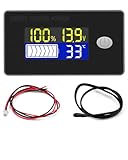 VOKTTA Batteriekapazität Spannung Messgerät mit Alarm und Extern Temperatur...