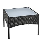 ESTEXO Polyrattan Beistelltisch Rattan Tisch Gartentisch Balkontisch Loungetisch...