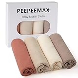 Peepeemax Mulltücher Baby Spucktücher 50x25cm, 4er-Pack 100% Baumwolle...