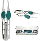 ZoneYan Pinzette Mit Led Licht, Tweezers with Led Light, Augenbrauen Pinzette,...
