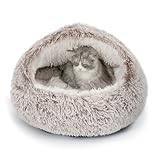 CATISM Katzenbett Waschbar Katzenschlafplatz für Katzen Plüsch Haustier...