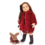 Götz 2559014 Hannah and Her Dog Polly Jubilee - 50 cm große Stehpuppe, braune...