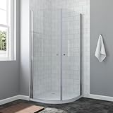 AQUABATOS Duschkabine 90x90 cm Viertelkreis Duschabtrennung Runddusche Halbrund...