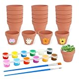 KBIBCK Tontöpfe Klein, 20 Stück Mini Terrakotta Töpfe mit 12 Farben & 2...