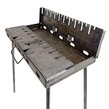 GOROCH Mangal Grill Schaschlik Holzkohlegrill – Faltbarer BBQ Koffer-Grill aus...