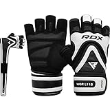 RDX Fitness Handschuhe Lang Handgelenkschutz, Maya Hide Leder Gewichtheben...