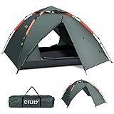 Cflity Camping Zelt, 3 Personen Instant Pop Up Wasserdicht DREI Schicht...